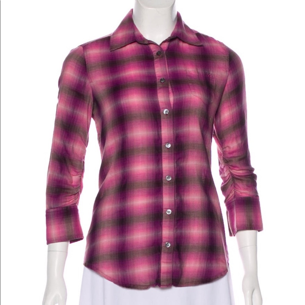 *Not Available* Elizabeth and James Button Down Shirt Front &Back